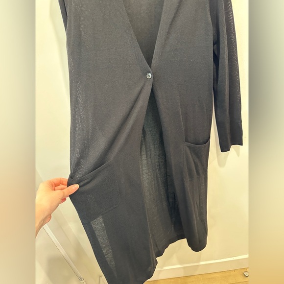 Bcbg knit thin cardigan, size M, Black Long Cardigan with Pockets - Picture 5 of 8
